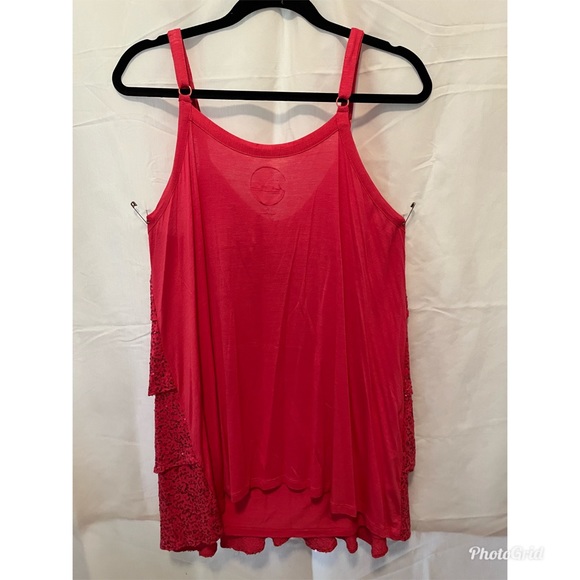 Hot Pink Sequin Ruffle Tank - Picture 2 of 3